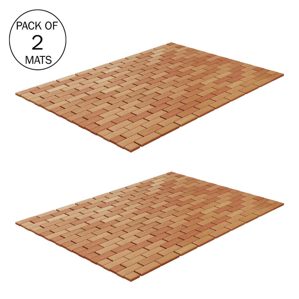 Light Brown 31.5 in. L x 20 in. W Bamboo Rug Bath Mat Anti Slippery 7401162  - The Home Depot