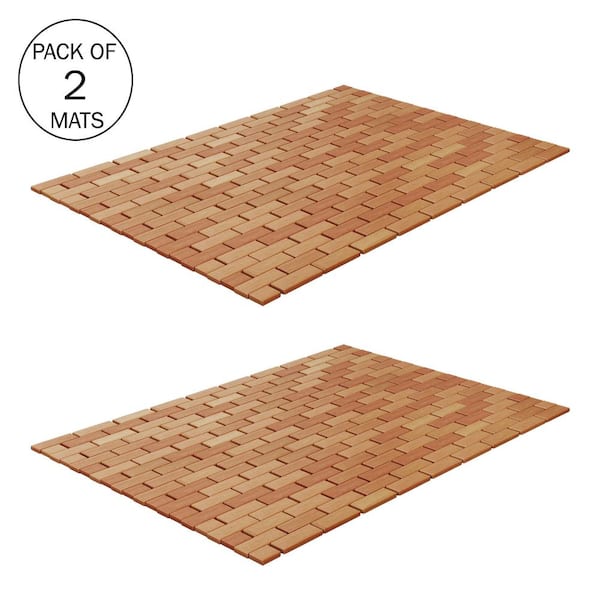 Mind Reader Luxury Roll Up Shower Bath Mat, Brown