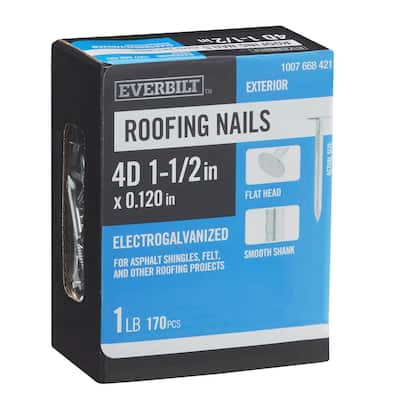 1-1/2 in. x 4D Electro-Galvanized Non-Collated Roofing Nails 1 lb. (170-Count)
