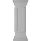 Corner 40 in. x 12 in. White Box Newel Post with Panel, Flat Capital and Base Trim (Installation Kit Included)