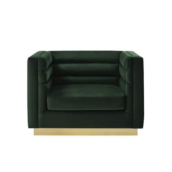 Inspired Home Annemarie Hunter Green Club Chair Upholstered Velvet