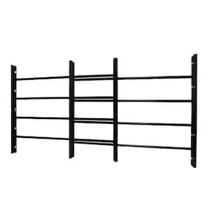 4-Bar Adjustable 22-3/4 in. to 38-1/2 in. Horizontal Fixed Black Window Security Guard