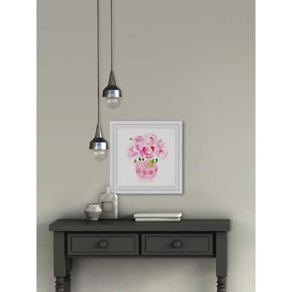 Unbranded 48 in. H x 48 in. W "Pink Floral Vase" by Marmont Hill Framed Printed Wall Art