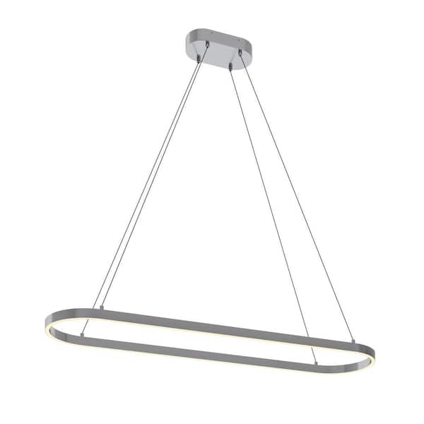Glo 40-Watt 1 Light Satin Nickel Shaded Pendant Light