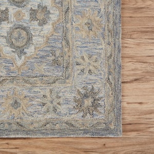 Hand-Tufted Wool Oriental Indoor Area Rug LR81285 7 ft. 9 in. x 9 ft. 9 in. Blue