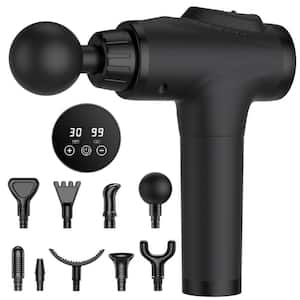 Relaxing 30-Speed Handheld Body Massager with 9 Heads in Matte Black