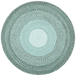 Cape Cod Green 3 ft. x 3 ft. Solid Color Border Round Area Rug