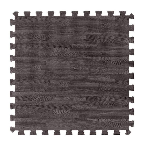 Carbon Gray Residential 24 in. x 24 in. Interlocking Carpet Tile Square 80 sq. ft., Floor Tiles Foam Mat EVA Tile