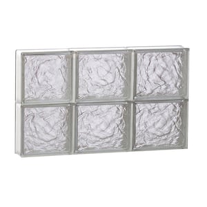 23.25 in. x 15.5 in. x 3.125 in. Frameless Ice Pattern Non-Vented Glass Block Window