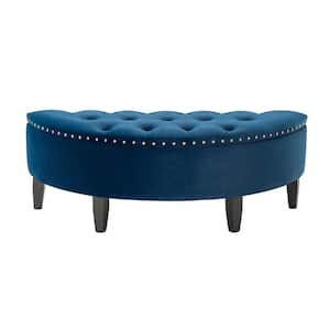 Henrique 43.3 in. W x 17.3 in. D x 15.7 in. H Navy Bedroom Tufted Bench with Storage