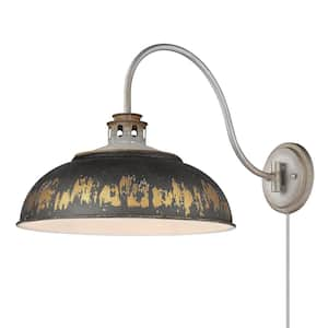 Golden Lighting Kinsley Aged Galvanized Steel Hardwired/Plug-In