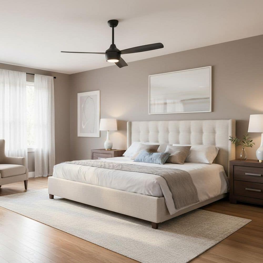 MINKA-AIRE Skinnie 44 in. LED Indoor Black Ceiling Fan with Remote