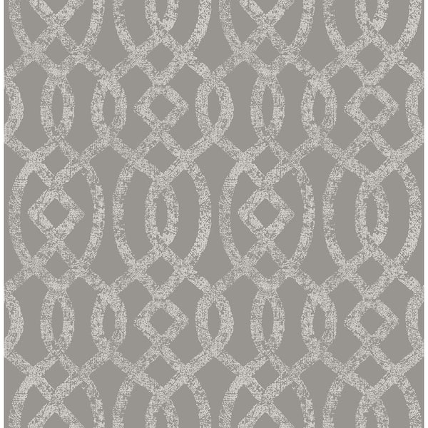 A-Street Prints Ethereal Grey Trellis Grey Wallpaper Sample 2793 ...