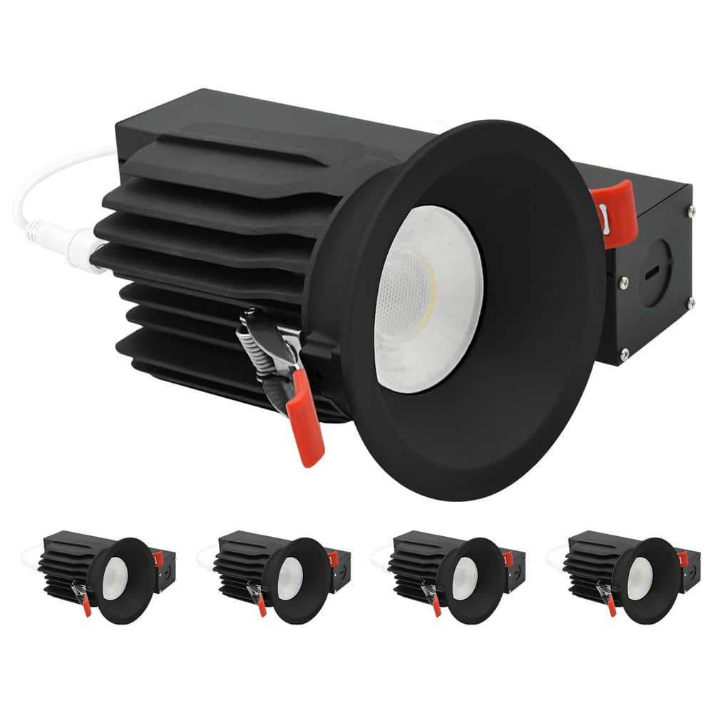 3 In. Integrated LED Regressed Light with Round Black Narrow Trim, 5CCT, 15/20W, 1450/2100LM, Dimmable, 38° Beam 4 Pack price history on PriceWatchPro