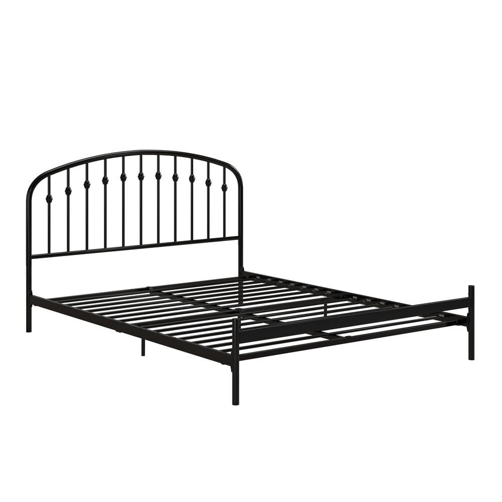 Narla Black Metal Queen Platform Bed Frame with Adjustable Height
