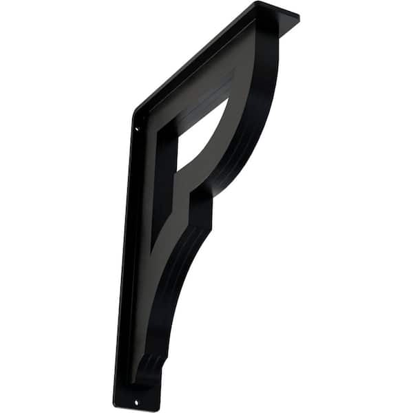 Ekena Millwork 2 in. x 12 in. x 10 in. Wrought Iron Triple Center Brace Bradford Bracket