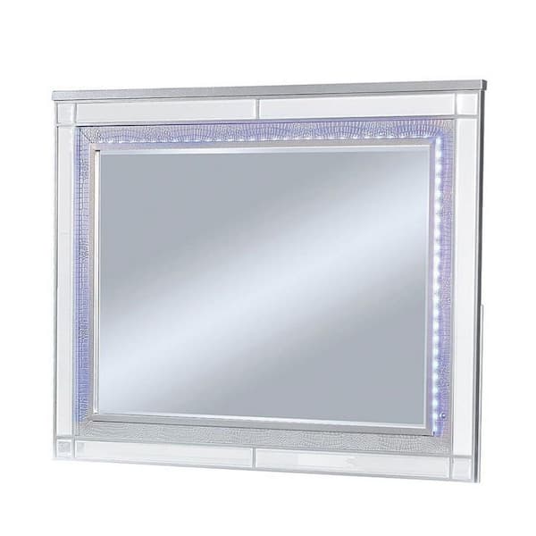 William's Home Furnishing Medium Rectangle Silver Lighted Classic Mirror (40 in. H x 50 in. W)