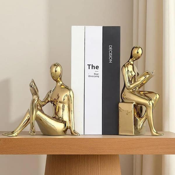 modern solid bronze bookends minimalist design retail display