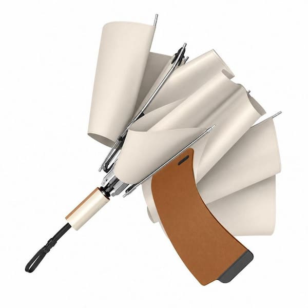 Wind‑Resistant 8‑Rib Inverted Design, 42 in. Commuter Travel Type Magic Strap Built‑in Umbrella, Black, Auto Open Close