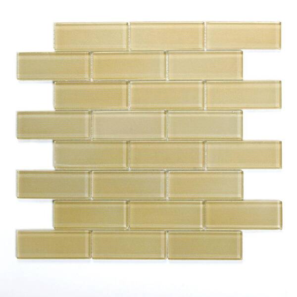 Solistone Mardi Gras St. Charles 12 in. x 12 in. x 6.35 mm Yellow Glass Mesh-Mounted Mosaic Wall Tile (10 sq. ft. / case)