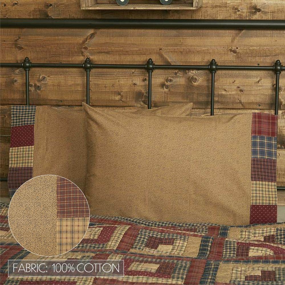 Millsboro Khaki Tan Patchwork Cotton Standard Pillowcase Set