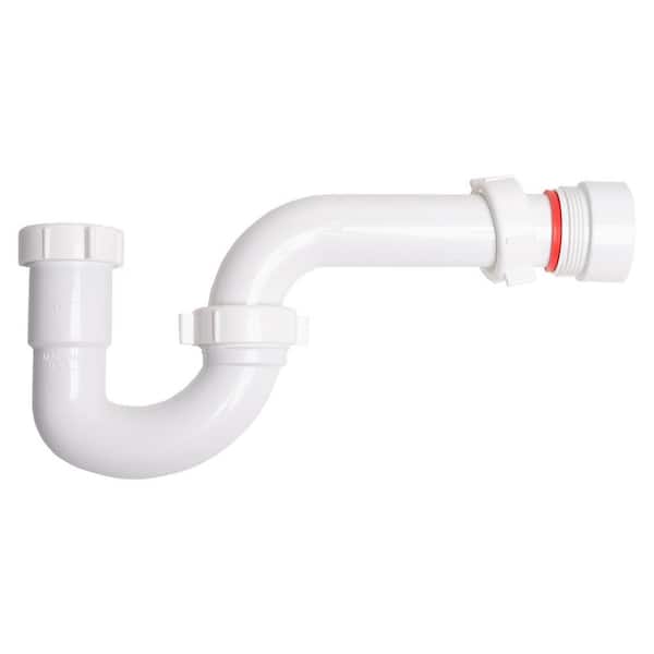 Heavy Duty 1-1/2 in to 1-1/4 in. Plastic Adjustable Diameter P-Trap with Reducing Washer