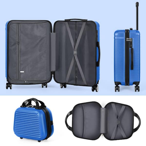 HIKOLAYAE 5-Piece Carry On Horizontal Stripe Luggage Set with
