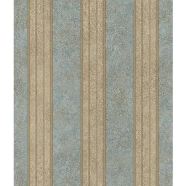 Chesapeake Sweetwater Aqua Tuscan Stripe Paper Strippable Wallpaper (Covers 56.4 sq. ft.)