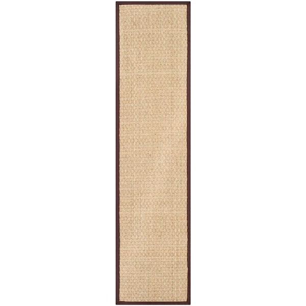 SAFAVIEH Natural Fiber Beige/Brown 3 ft. x 20 ft. Border Runner Rug
