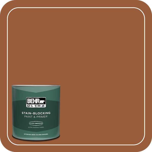 BEHR ULTRA 1 qt. #240D-7 Chestnut Stallion Extra Durable Semi-Gloss Enamel Interior Paint & Primer