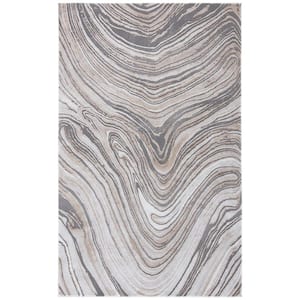 Craft Gray/Brown 3 ft. x 5 ft. Marbled Abstract Area Rug