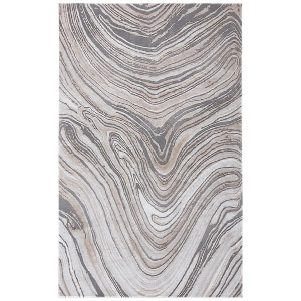SAFAVIEH Craft Gray/Brown 5 ft. x 8 ft. Marbled Abstract Area Rug