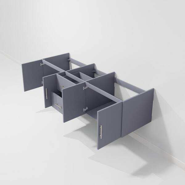 Lexora Geneva 72 in. W x 22 in. D Dark Grey Double Bath Vanity