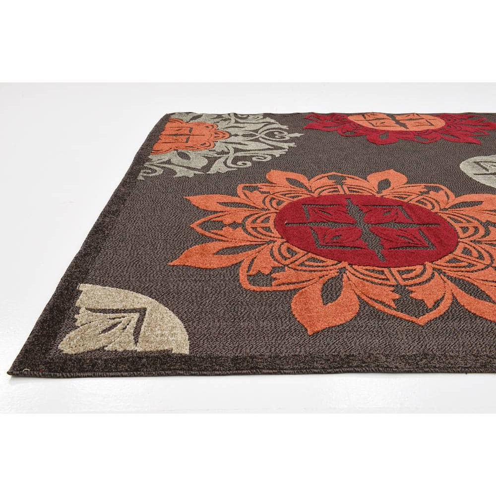 Modern Medley Outdoor Rug 7' x 10' - Brown, Gray Geometric Design