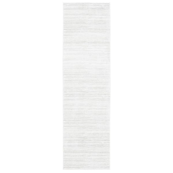 Vision Ivory Gray 2 ft. x 12 ft. Solid Marle Runner Rug