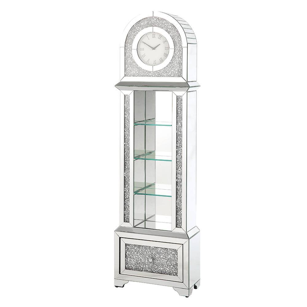 Acme Furniture Noralie Grandfather Clock with LED in Mirrored & Faux  Diamonds AC00353 - The Home Depot