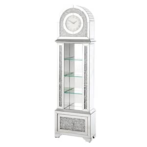 Noralie Grandfather Clock with LED in Mirrored & Faux Diamonds