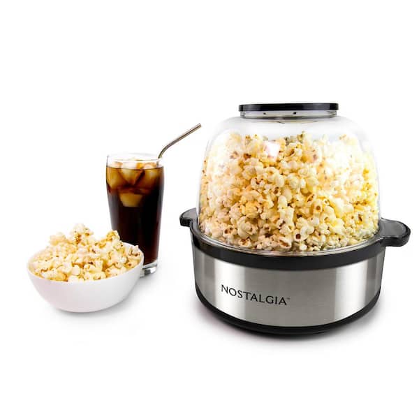 Popcorn Machine, 6-Quart Popcorn Popper Maker, Nonstick Plate, Electric Stirring