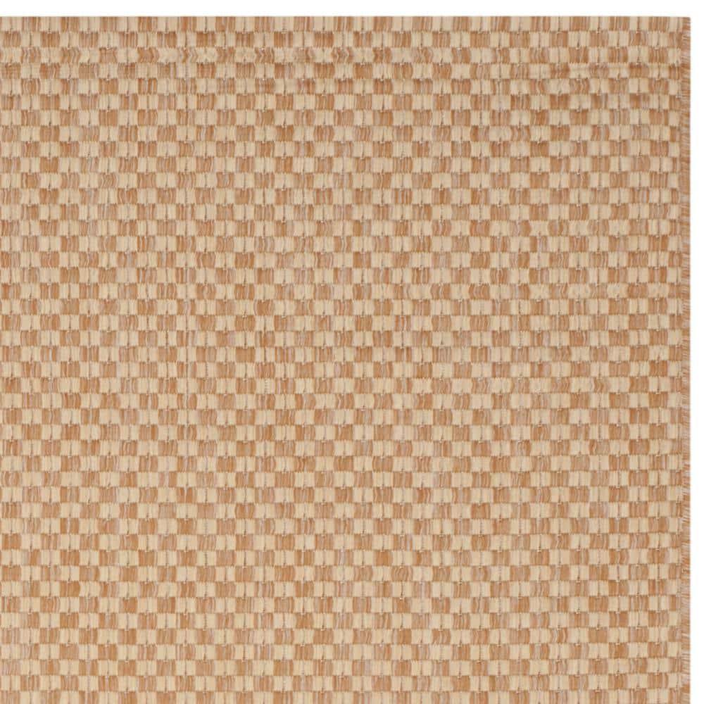 Natural Cream 5'3" Square Easy-Care Synthetic Area Rug
