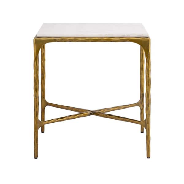 Unbranded Davenport 20 in. Graphite Square Marble Accent Table