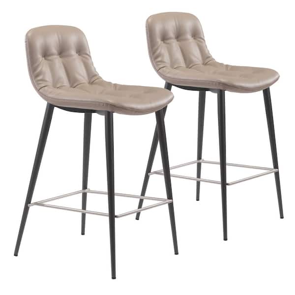 ZUO Tangiers Counter Chair (Set of 2) Taupe