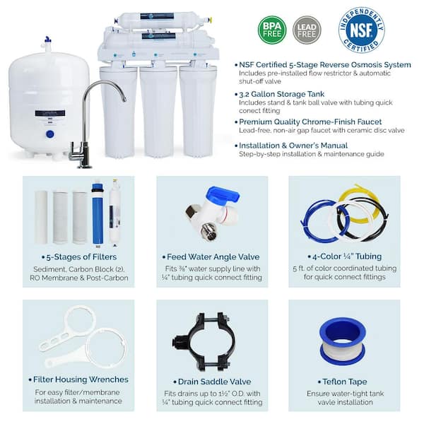 Olympia Water Systems OROS-50 5-Stage Under-Sink Reverse Osmosis Water Filtration System with 50 GPD Membrane - 2