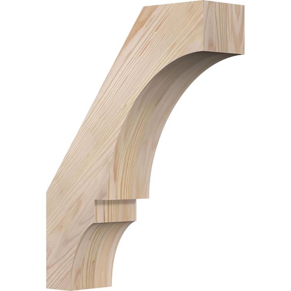 Ekena Millwork 3 1/2"W x 12"D x 16"H Balboa Smooth Knee Brace, Douglas Fir
