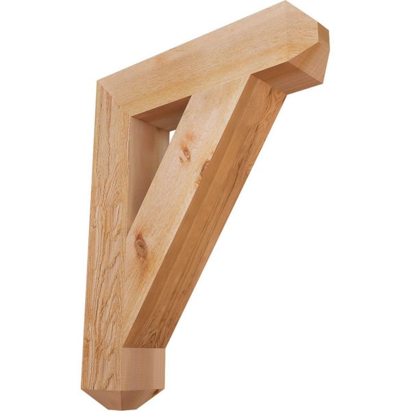 Ekena Millwork 6 in. x 36 in. x 28 in. Western Red Cedar Traditional Craftsman Rough Sawn Bracket