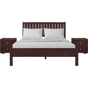 Graham Espresso Brown Wood Frame King Platform Bed with Storage (2-Nightstands)