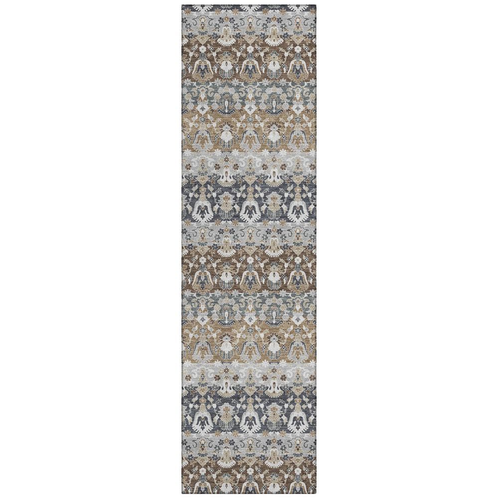 Chantille Machine Washable Indoor/Outdoor Abstract ACN2993 Pewter 2 ft. x 7 ft. Runner Rug price history on PriceWatchPro