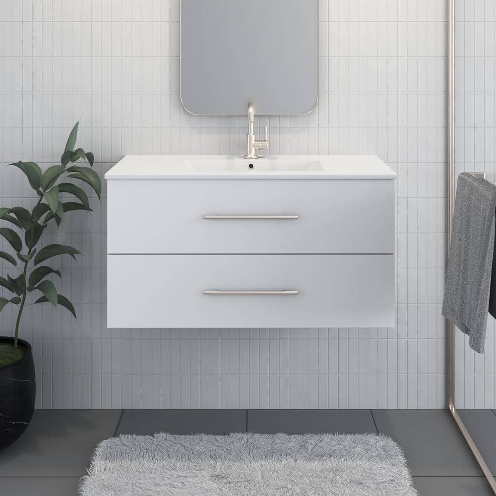 Napa 36 in. W x 18 in. D Bath Vanity in White with Ceramic Vanity Top in White with White Basin price history on PriceWatchPro