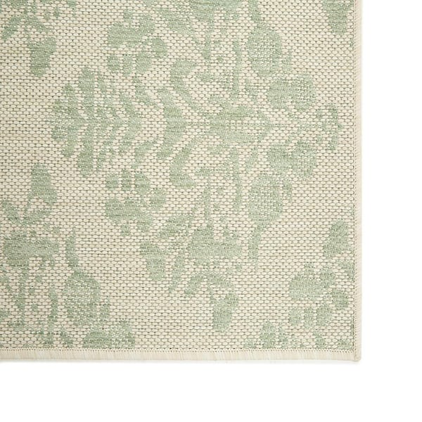 Hampton Bay Green/Ivory Tile Medallion 8 ft. x 10 ft. Indoor