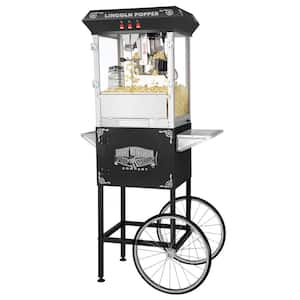 Lincoln 8 oz. Antique Black Popcorn Machine with Cart