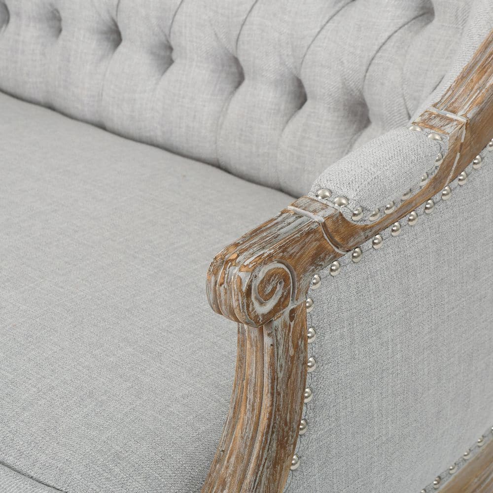 Elegant Chesterfield 49.5" Multicolor Fabric Loveseat with Nailhead Accents